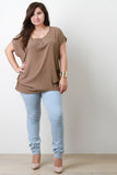 Side Pleat Boxy Top