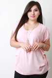 Side Pleat Boxy Top