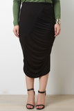 Ruched Panel Midi Skirt