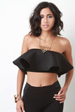 Scuba Knit Ruffle Tube Top