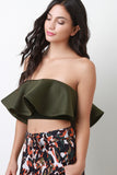 Scuba Knit Ruffle Tube Top