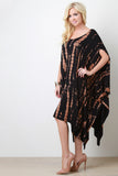 Streak Print Poncho Maxi Dress