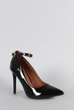 Dollhouse Plain Pointy Toe Ankle Strap Stiletto Pump