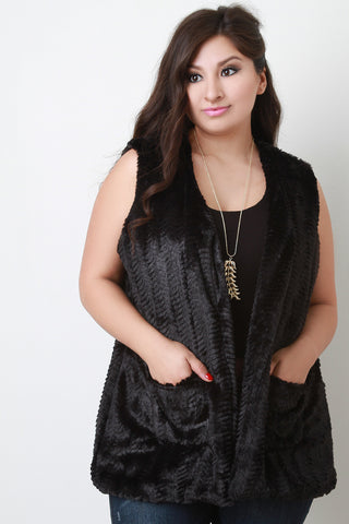 Ridged Fur Vest