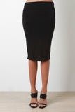 Stretchy Midi Pencil Skirt