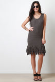 Chunky Knit Fringe Hem Dress