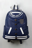 Vegan Leather Letterman Jacket Backpack