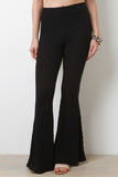 Rib Knit Bell Bottom Pants