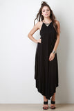 Thin Straps Asymmetrical Hem Maxi Dress