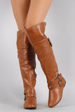 Buckle Strap Round Toe Riding Over-The-Knee Boots