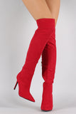 Suede Pointy Toe Stiletto Over-The-Knee Boots