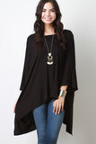 Oversized Drape Dolman Sleeves High Low Top