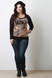 Killin' It Print Leopard Baseball Tee