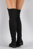 Suede Round Toe Riding Over-The-Knee Boots