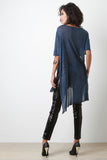 Semi-Sheer Oversize Side Slit Tee