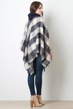 Turtleneck Plaid Poncho