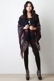 Hooded Melange Stripe Open Front Cardigan