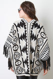 Open Front Tribal Knit Kimono