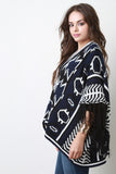 Open Front Tribal Knit Kimono