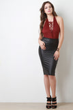 Vegan Leather Pencil Skirt