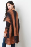 Ombre Stripes Mixed Knit High-Low Sweater