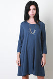 Distress Jersey Knit Tunic Dress