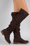 Bamboo Slouchy Round Toe Over-The-Knee Riding Boots