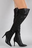 Wild Diva Lounge Half and Half Pointy Toe Stiletto Boot