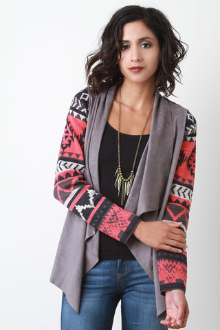 Mixed Media Tribal Sleeve Cardigan