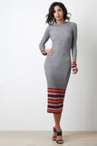 Striped Hem Ribbed Knit Dress