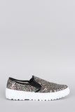 Liliana Multicolor Glitter Pointy Toe Slip On Sneaker