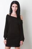 Jersey Knit Dolman Sleeve Mini Dress