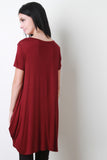 Short Sleeve Boat Neck Long Tee