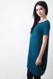 Short Sleeve Boat Neck Long Tee