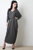 V-Neck Dolman Sleeve Maxi Dress