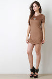 Faux Suede T-Shirt Mini Dress