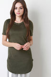 Faux Suede T-Shirt Mini Dress