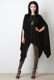 Handkerchief Knit Poncho Maxi Top