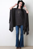 Handkerchief Knit Poncho Maxi Top