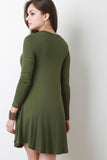 Long Sleeve Mini Shift Dress