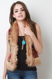 Fur Trimmed Tapestry Vest