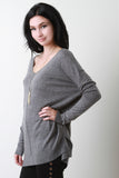 Boxy Center Seam Knit Sweater