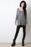 Boxy Center Seam Knit Sweater