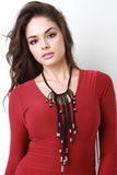 Beaded Fringe Suede Necklace