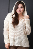 Loose Boucle Knit Hooded Sweater