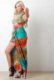 Tie Dye Goddess Knotted Racerback Maxi Dress