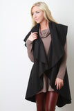 Splayed Open Front Felt Long Vest