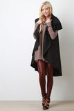 Splayed Open Front Felt Long Vest