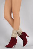 Marl Knit Double Button Leg Warmers