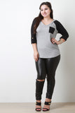 Ribbed Jersey Hooded Raglan Top